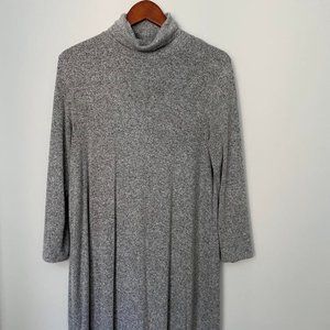 Midi-Length Turtle-Neck Dress